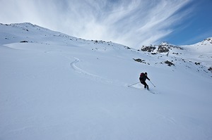 Dans la descente de l'Aiguille de l'Epaisseur.