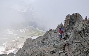 Descente vers le glacier du vallon de la Pilatte