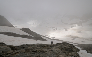 Descente du col des Ecrins